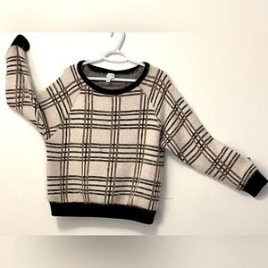 Peyton Jensen cream with bronze and black sparkle accent lines, size S